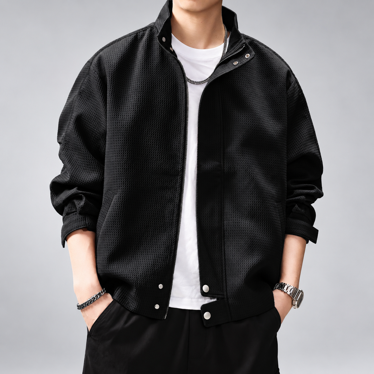 Graham Ellison Men's Relaxed-Fit Textured Jacket with Side Pockets