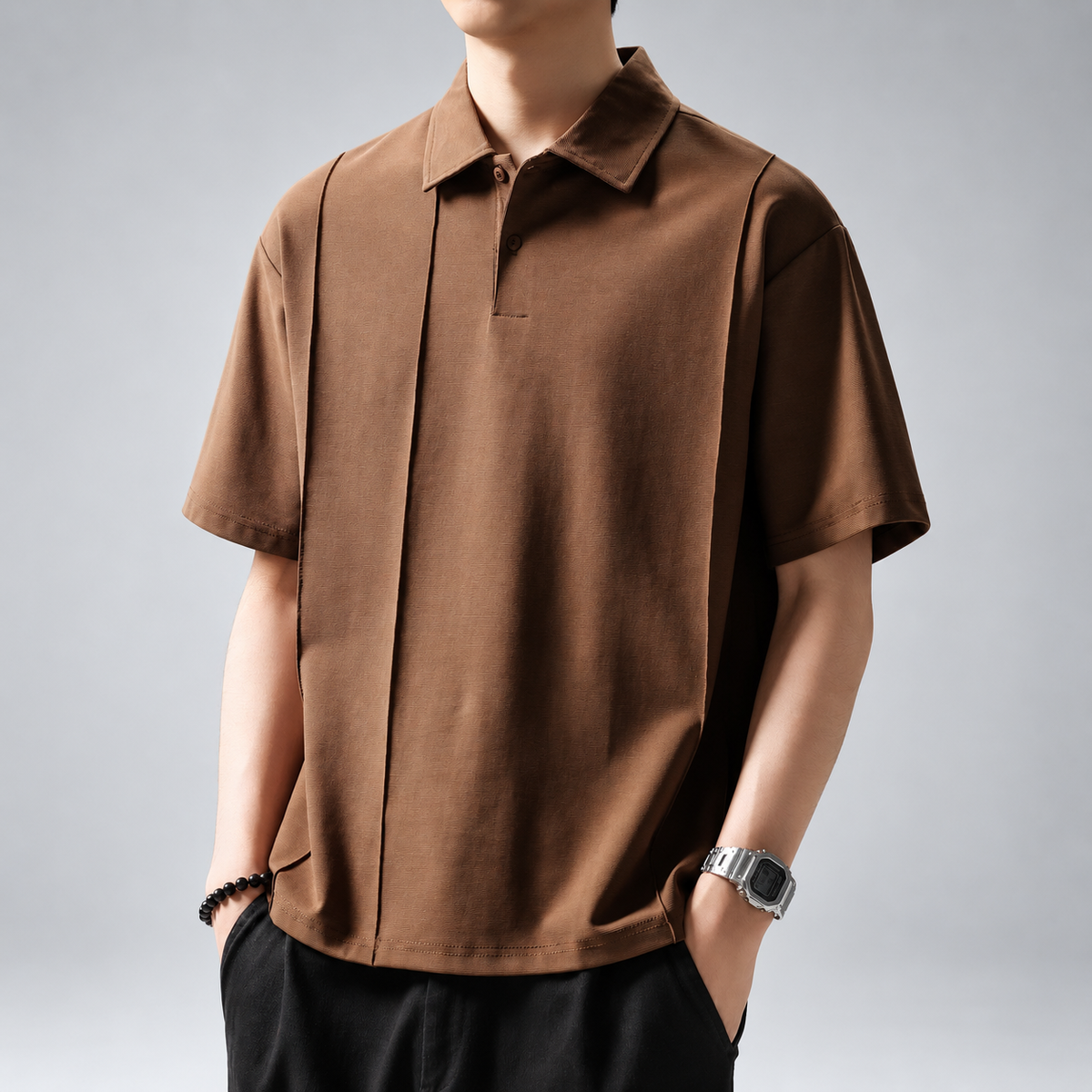 Corentin Men's Relaxed Fit Two-Button Polo Shirt