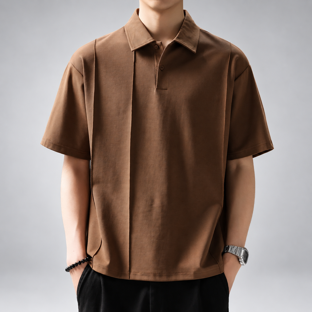 Corentin Men's Relaxed Fit Two-Button Polo Shirt