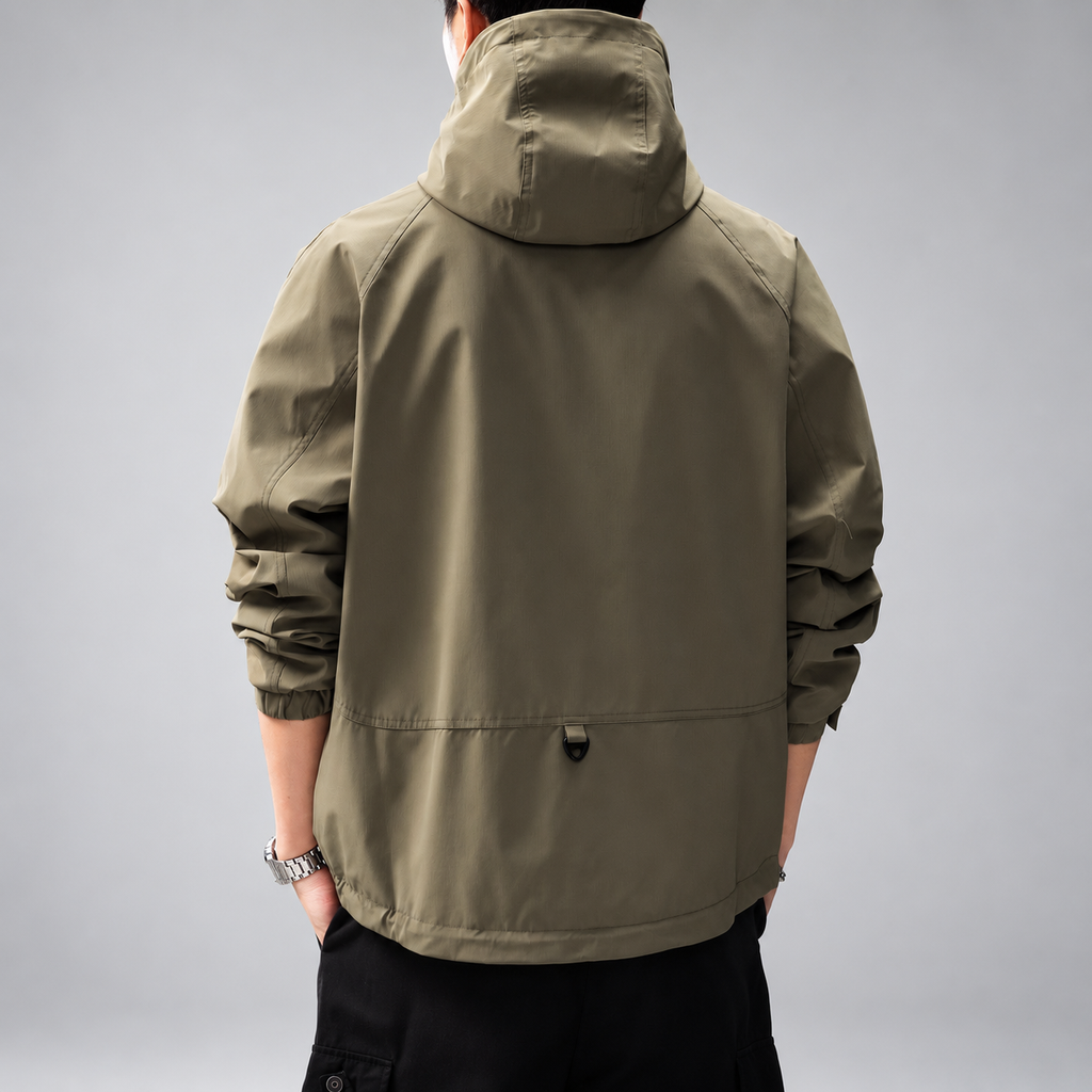 Kingston Men's Hooded Utility Jacket with Zipper Pockets