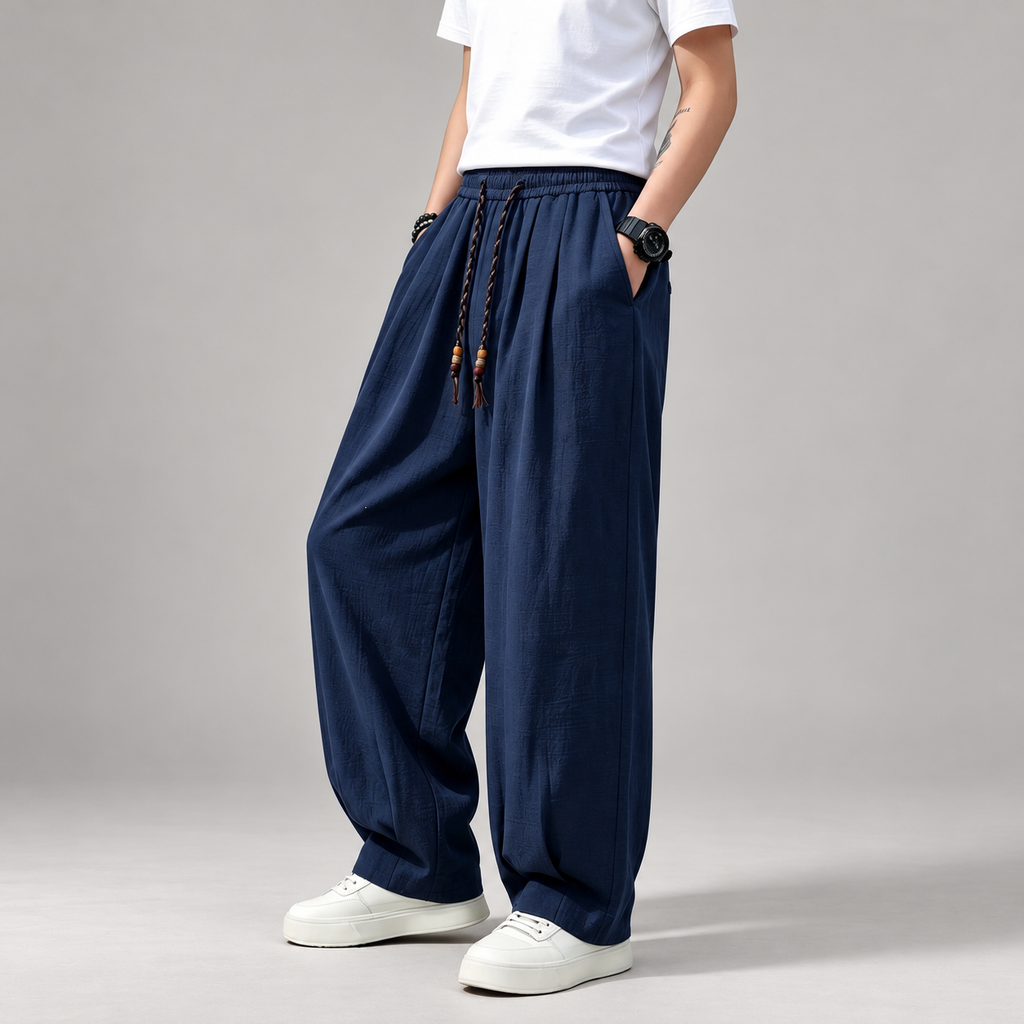 Parker Men's Wide-Leg Pants with Beaded Drawstring