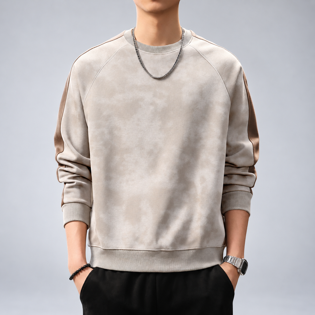 Sebastian Men's Raglan Crewneck Sweatshirt with Contrast Sleeve Panels