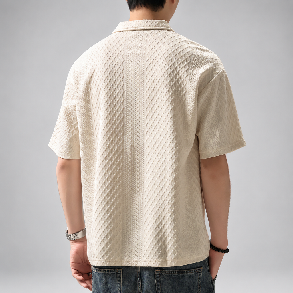 Alistair Men's Textured Short Sleeve Polo Shirt