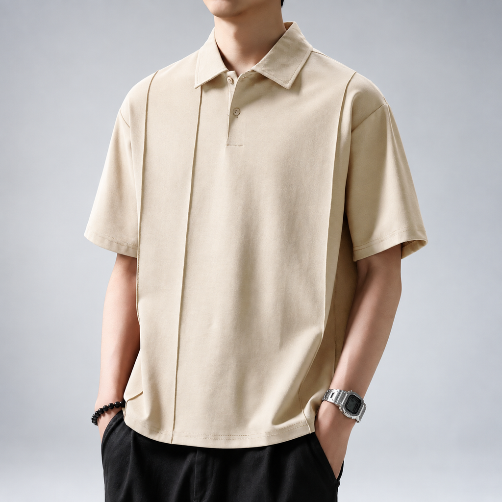 Corentin Men's Relaxed Fit Two-Button Polo Shirt