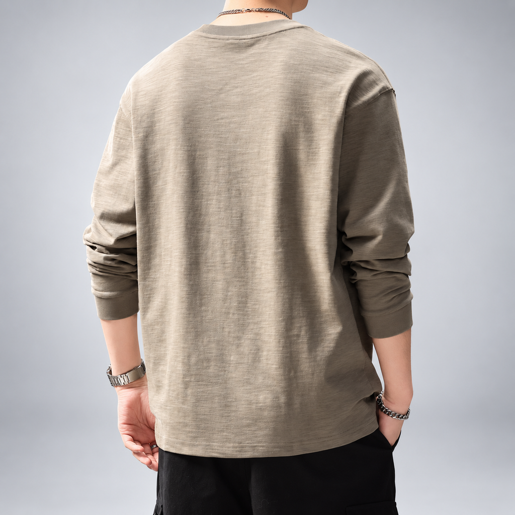 Cyprien Men's Relaxed Fit Slub Crewneck Pullover