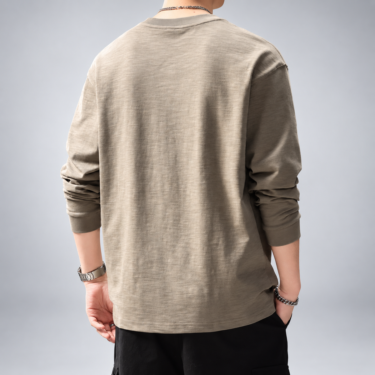 Cyprien Men's Relaxed Fit Slub Crewneck Pullover