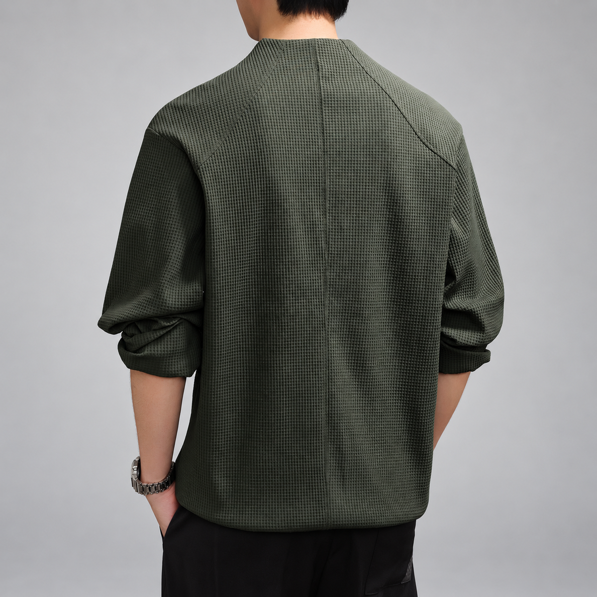 Ludovic Men's Waffle Knit Quarter-Zip Pullover