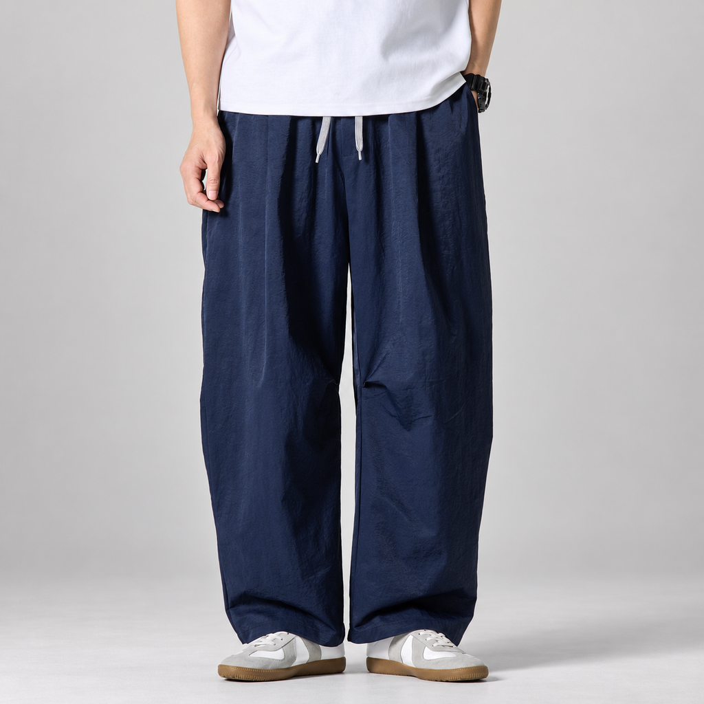 Billy Men’s Relaxed Textured Wide-Leg Trousers
