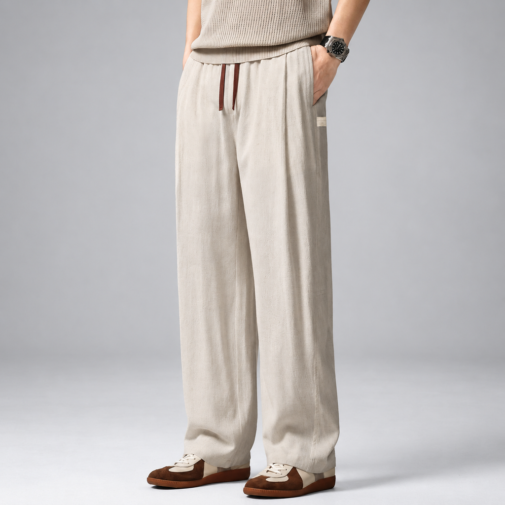 Whitaker Men's Textured Wide-Leg Drawstring Pants