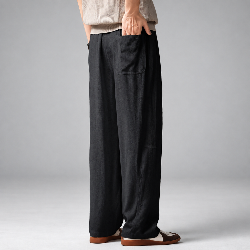 Whitaker Men's Textured Wide-Leg Drawstring Pants