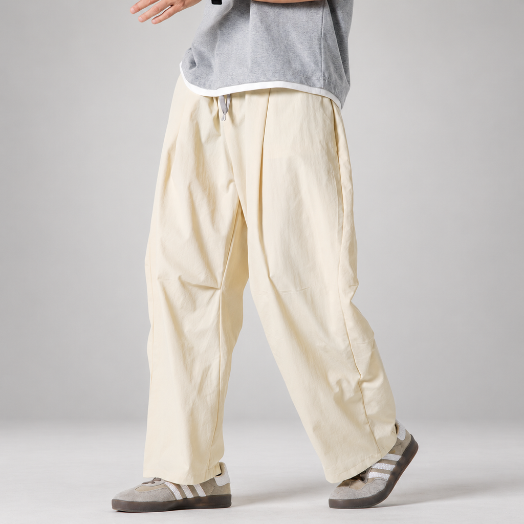 Billy Men’s Relaxed Textured Wide-Leg Trousers