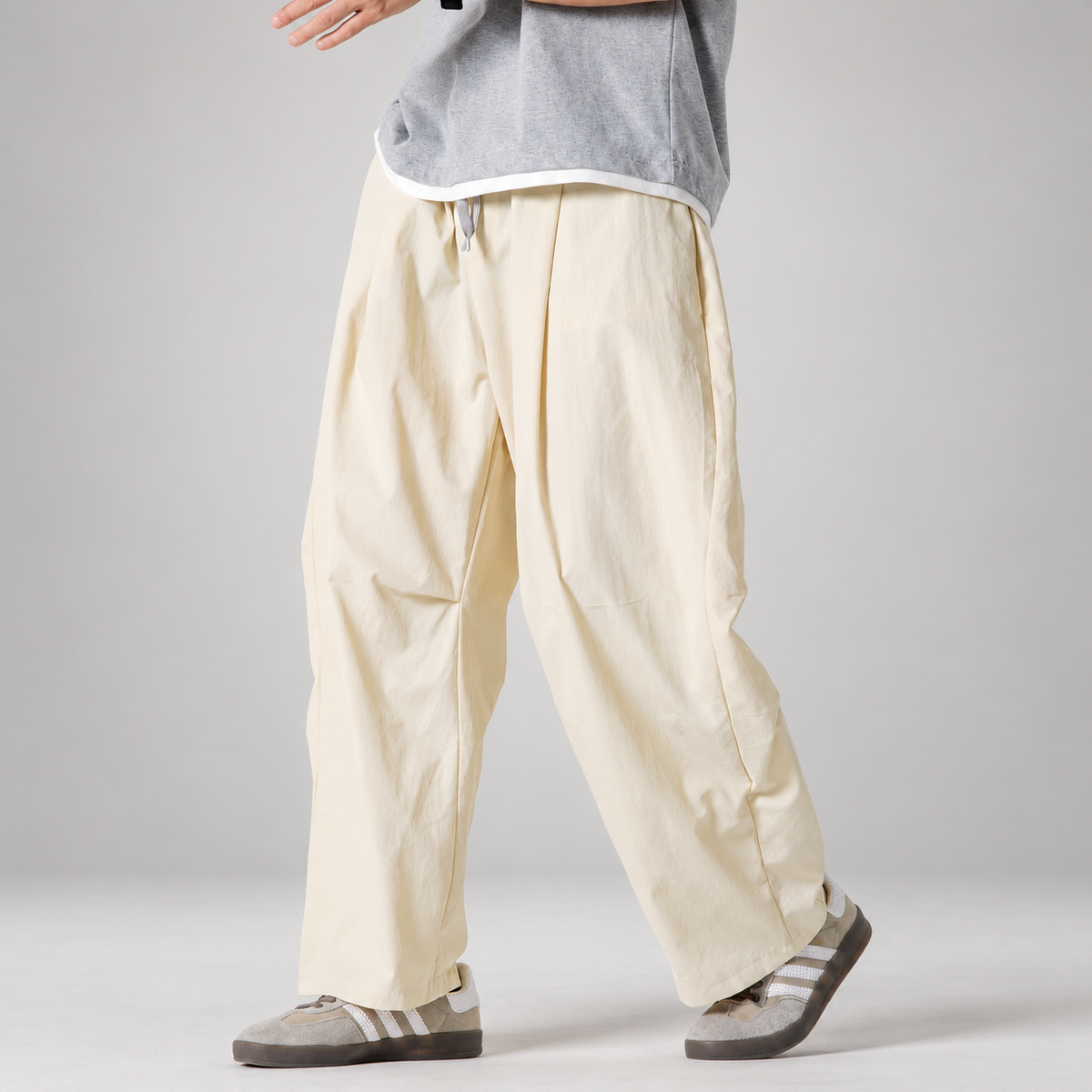 Billy Men’s Relaxed Textured Wide-Leg Trousers