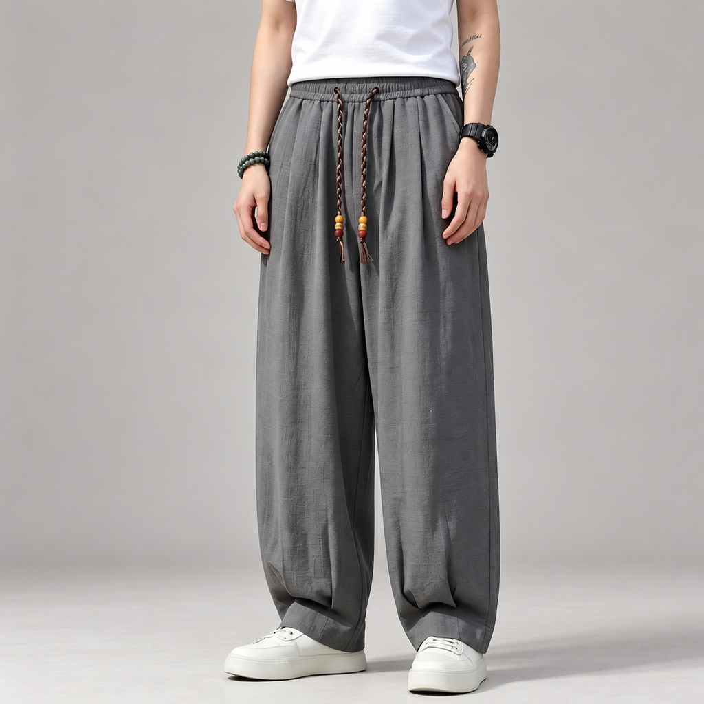 Parker Men's Wide-Leg Pants with Beaded Drawstring
