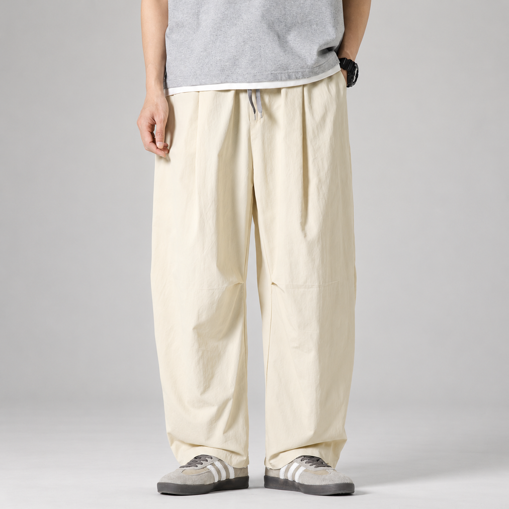 Billy Men’s Relaxed Textured Wide-Leg Trousers