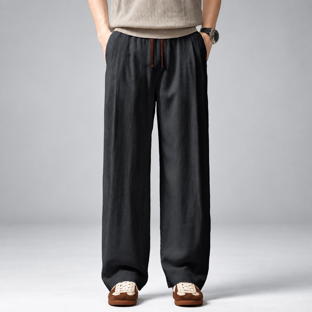 Whitaker Men's Textured Wide-Leg Drawstring Pants